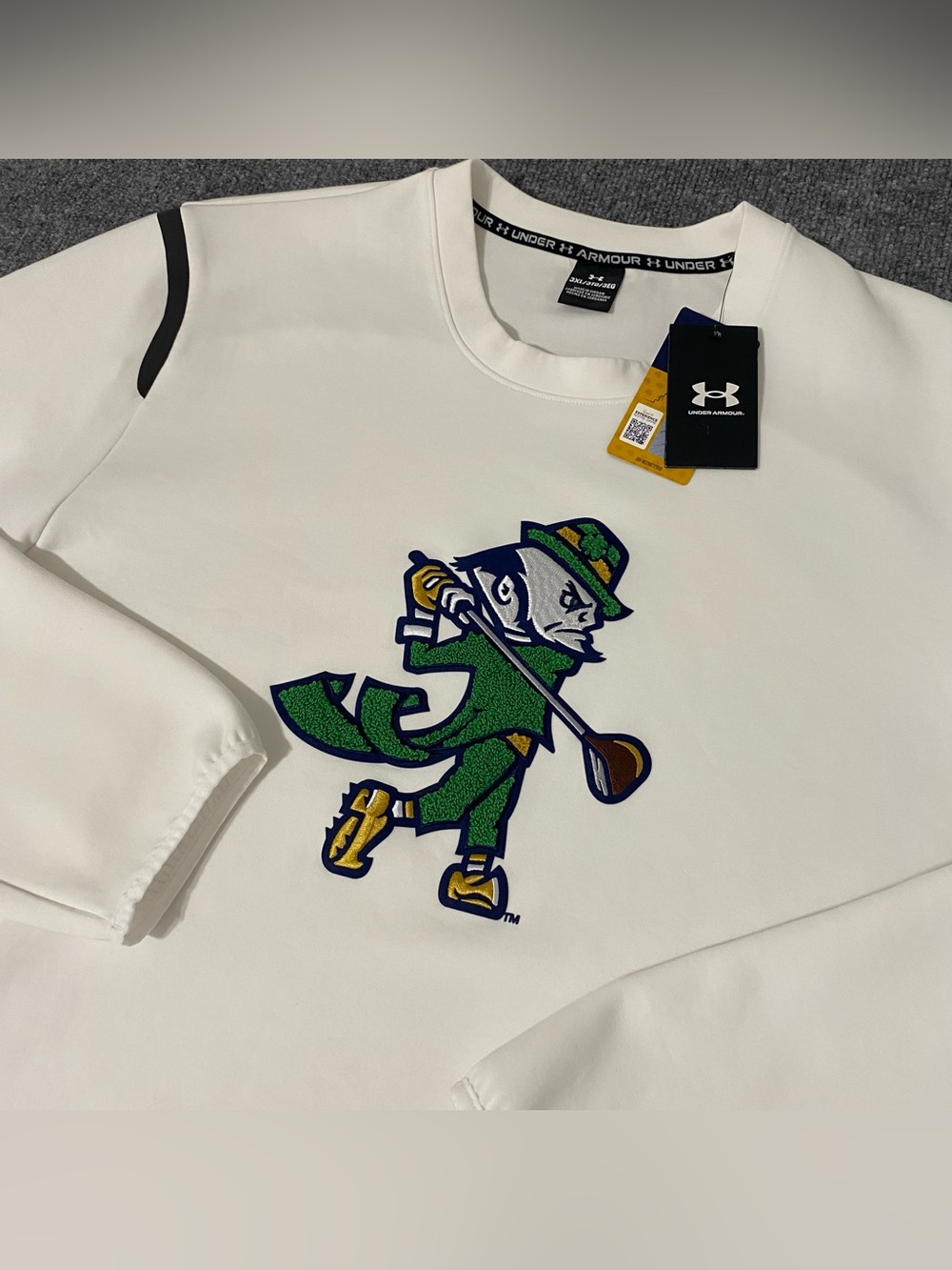 Under Armour Notre Dame Golf Leprechaun Chenille Pullover Mens 3XL NWT